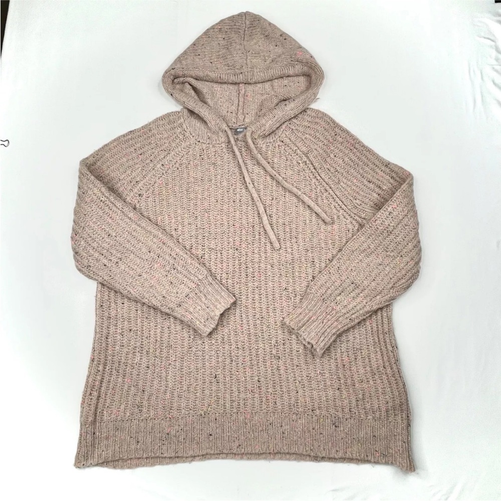 AERIE Open Road Speckled Sweater Hooded Womens Small